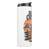 サンセット女性のカーボーイスケルトンライディングホース タンブラー (回転左)