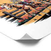 サンセット女性のカーボーイスケルトンライディングホース ポスター (角)