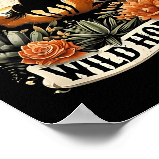 サンセット女性のカーボーイ乗馬ワイルドフラワーワイルドホ ポスター (角)