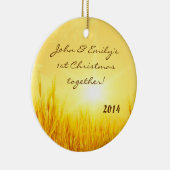 サンセット小麦の国パーソナライズされた名オーナメント セラミックオーナメント (右)