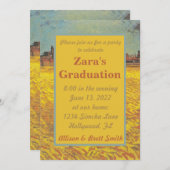 サンセット小麦フィールズ卒業招待状 招待状 (正面/裏面)