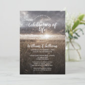 サンセット小麦フィールド写真お祝い・オブ・ライフ 招待状 (スタンド正面)