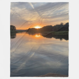 サンセット川 フリースブランケット