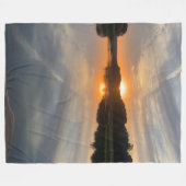 サンセット川 フリースブランケット (正面(横))