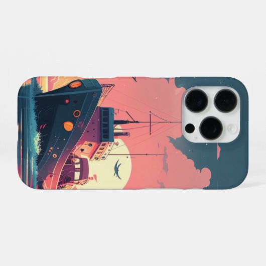 サンセット帆船の旅(S) _iphone case iPhoneケース (裏面横)