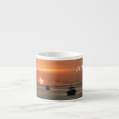 サンセット帆船海トロピカルパーソナライズ エスプレッソカップ (正面)