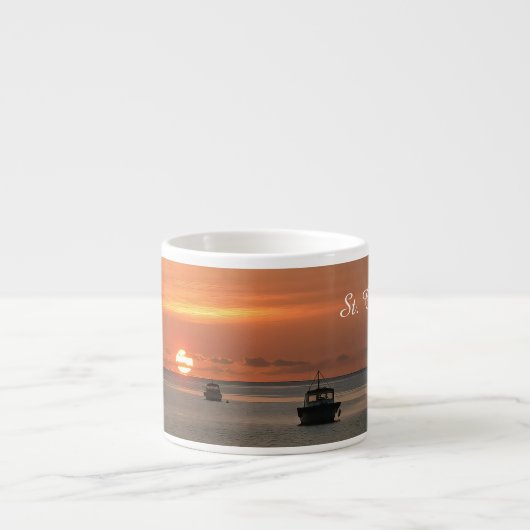 サンセット帆船海トロピカルパーソナライズ エスプレッソカップ (正面)