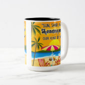 サンセット引用文アットザビーチ ツートーンマグカップ (正面右)