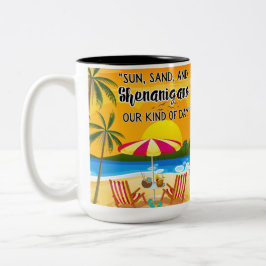 サンセット引用文アットザビーチ ツートーンマグカップ