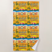 サンセット引用文アットザビーチ ビーチタオル (正面)