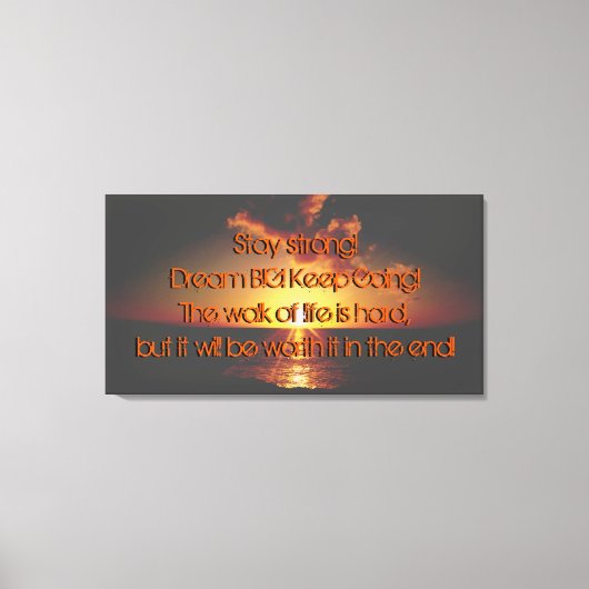 サンセット引用文オーバーザ海 キャンバスプリント (正面)