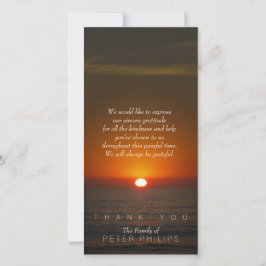サンセット悔やみや弔慰サンキューフォトカード サンキューカード