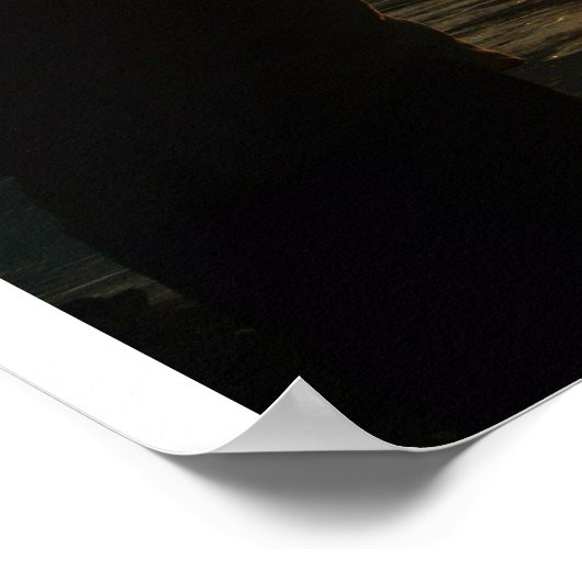 サンセット感動的魚釣りシルエット ポスター (角)