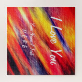 サンセット抽象芸術の色 – テキストを追加するのが大好き ジグソーパズル (横)