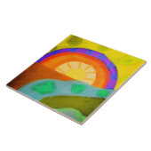 サンセット抽象芸術デジ絵画タル タイル (側面)