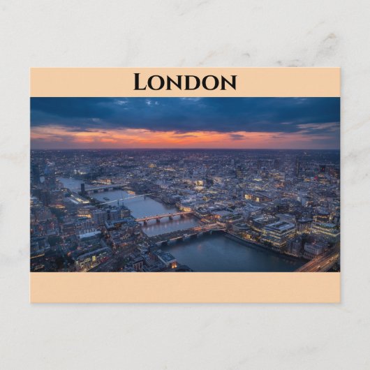 サンセット旅行でロンドン・イングランド・シティ・スカイライン写真 ポストカード (正面)