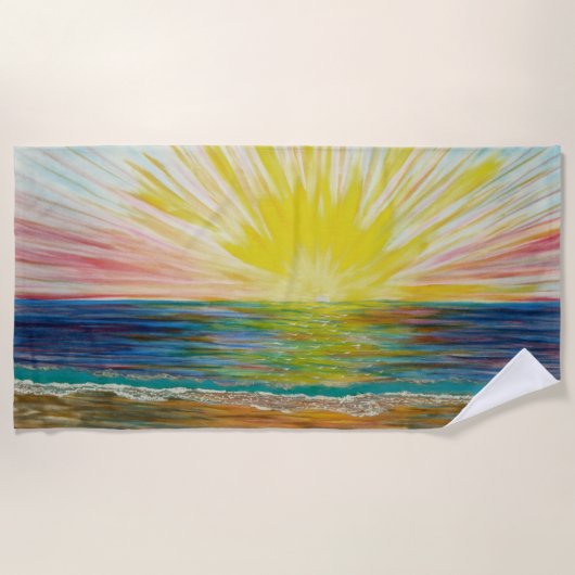 サンセット日が差すこと ビーチタオル (正面)