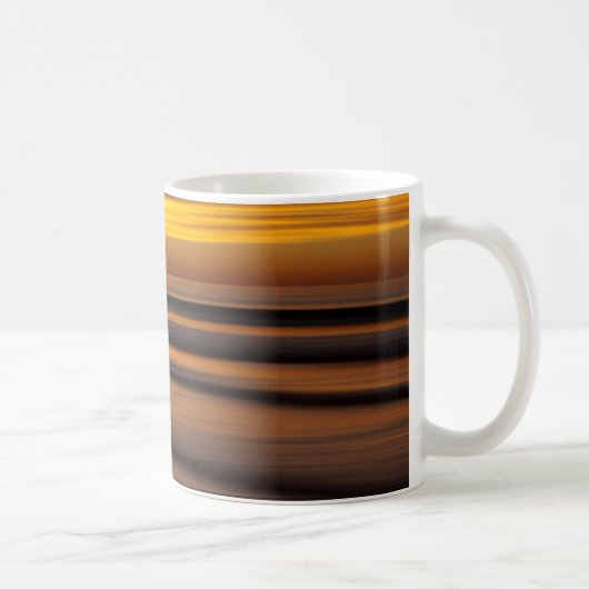 サンセット時の抽象的な海景色、CA コーヒーマグカップ (右)