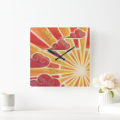 サンセット時計の正方形 スクエア壁時計 (ホーム)