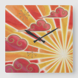サンセット時計の正方形 スクエア壁時計
