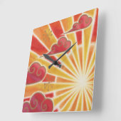 サンセット時計の正方形 スクエア壁時計 (傾斜)