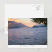 サンセット来のコモ湖 ポストカード (正面/裏面)