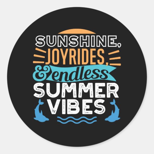 サンセット波と夏の冒険 – 夏クール間 ラウンドシール (正面)