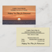 サンセット海ウォーターサンオレンジリタイアメントテンプレート 名刺 (正面/裏面)