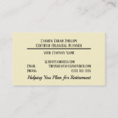 サンセット海ウォーターサンオレンジリタイアメントテンプレート 名刺 (裏面)