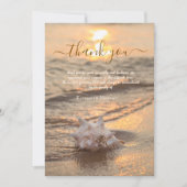 サンセット海シーシェルフォトお祝いオブ・ライフ サンキューカード (正面)