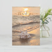 サンセット海シーシェルフォトお祝いオブ・ライフ サンキューカード (スタンド正面)