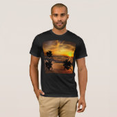 サンセット海シーナリー自然Tシャツの追いかけ Tシャツ (正面フル)