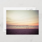 サンセット海ビーチ，カリフォルニア ポストカード (正面/裏面)