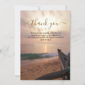 サンセット海ボート写真お祝いオブ・ライフ サンキューカード (正面)