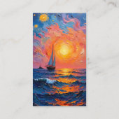 サンセット海ボート写真祈りの言葉メモリアル コーリングカード (裏面)
