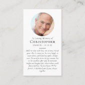 サンセット海ボート写真祈りの言葉メモリアル コーリングカード (正面)