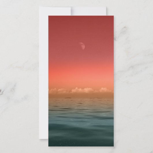 サンセット海写真祈りの言葉メモリアルしおり (正面)