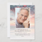 サンセット海写真葬儀悔やみや弔慰 サンキューカード (正面)