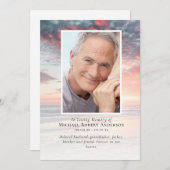 サンセット海写真葬儀悔やみや弔慰 サンキューカード (正面/裏面)