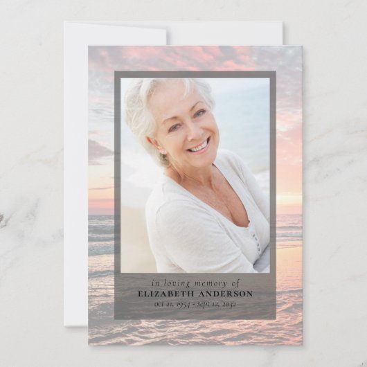 サンセット海写真葬儀 招待状 (正面)