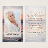 サンセット海写真葬式祈りの言葉カード (正面&裏面)