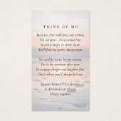 サンセット海写真葬式祈りの言葉カード (裏面)