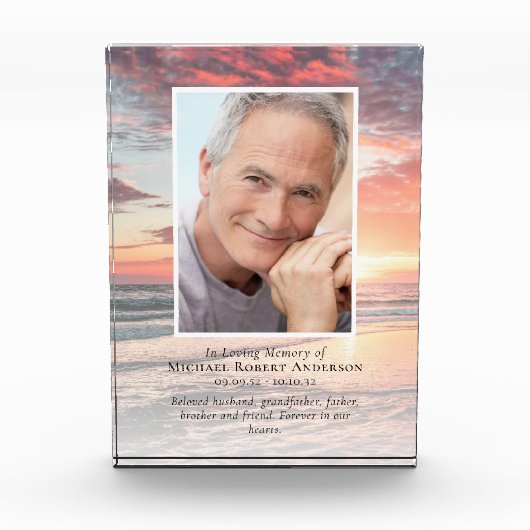 サンセット海写真記念 フォトブロック (正面)