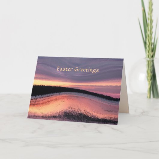 サンセット海波抽象芸術イースター シーズンカード (正面)