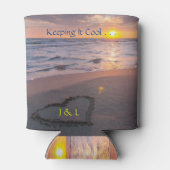 サンセット海砂ハート保イニシャル「It」カッコいい 缶クーラー (裏面)