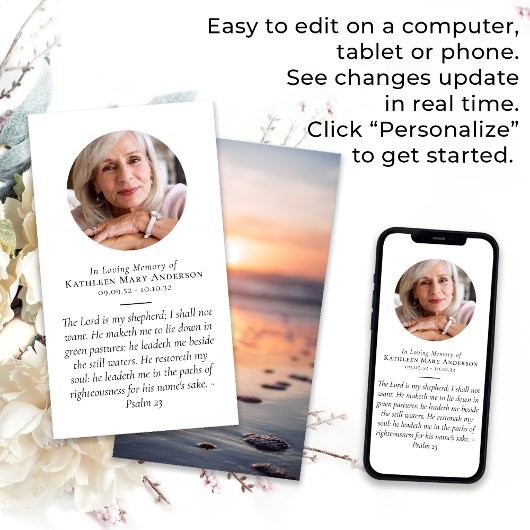 サンセット海記念祈りの言葉カード