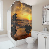 サンセット海風景自然の追跡 シャワーカーテン (インサイチュ)