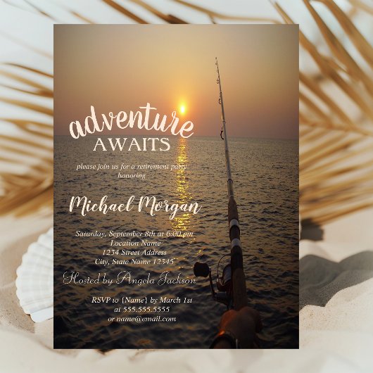 サンセット海魚釣り退職パーティー 招待状