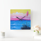 サンセット海 スクエア壁時計 (ホーム)