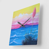 サンセット海 スクエア壁時計 (傾斜)